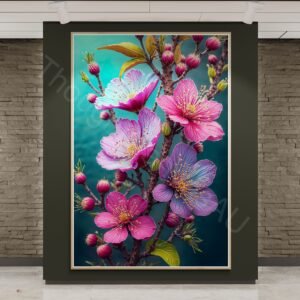 Vibrant Floral Branch Art Print 1 - 1