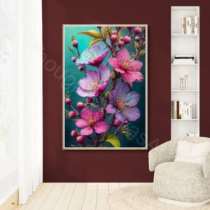 Vibrant Floral Branch Art Print 1 - 4