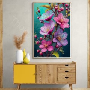 Vibrant Floral Branch Art Print 1 - 5
