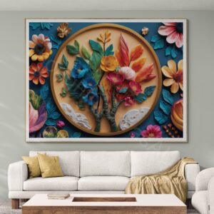 3D Floral Relief Art Print 1 - 4