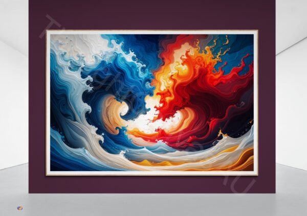 Fire and Ice Abstract Art Print 1 - 1