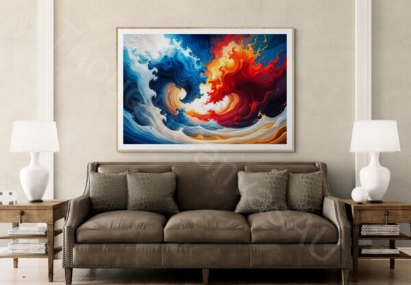 Fire and Ice Abstract Art Print 1 - 5