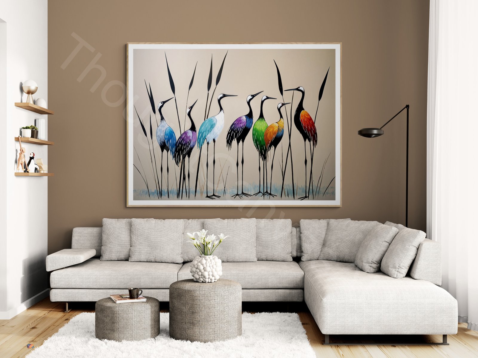 Minimalist Crane Art Print 1 - 3