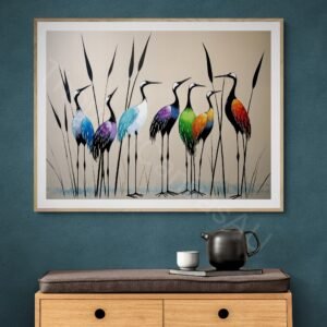 Minimalist Crane Art Print 1 - 5