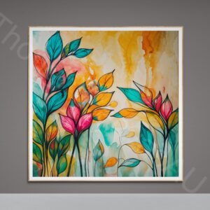 Vibrant Abstract Flower Wall Art 1 - 2