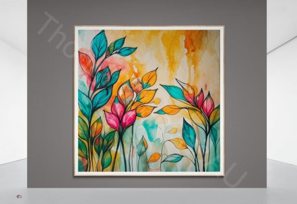 Vibrant Abstract Flower Wall Art 1 - 2