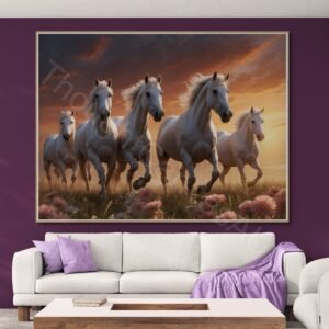 Vibrant Horse Meadow Print 1 -4