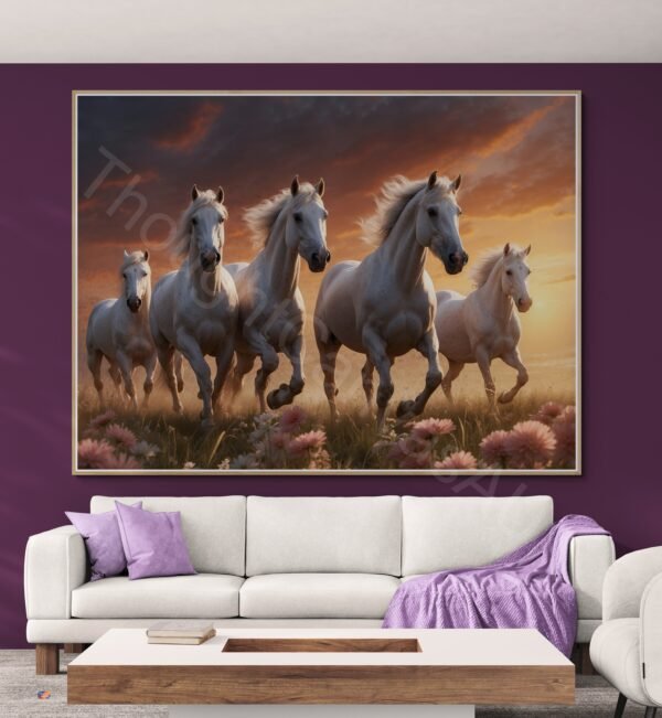 Vibrant Horse Meadow Print 1 -4