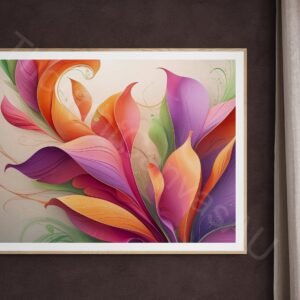 Vibrant Abstract Floral Print 1 - 4