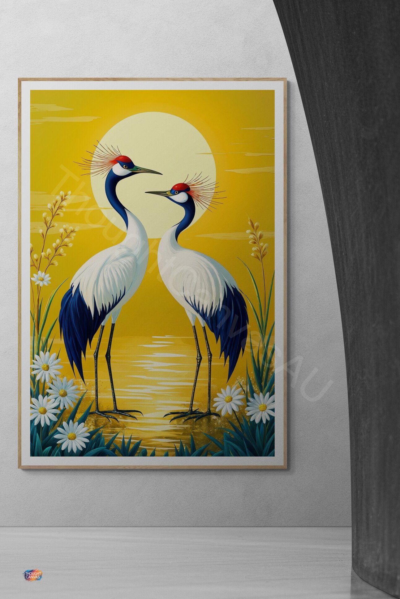 Elegant Cranes Sunrise Art Print 1 - 4