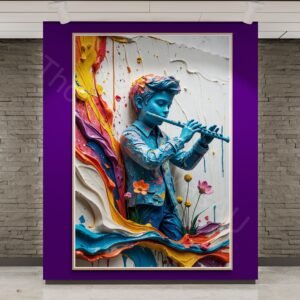 Abstract Flute Player Wall Art 1 - 2