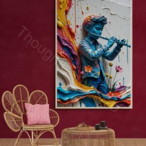 Abstract Flute Player Wall Art 1 - 4