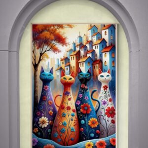 Whimsical Cat Wall Art 1 - 2