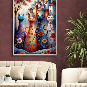 Whimsical Cat Wall Art 1 - 4