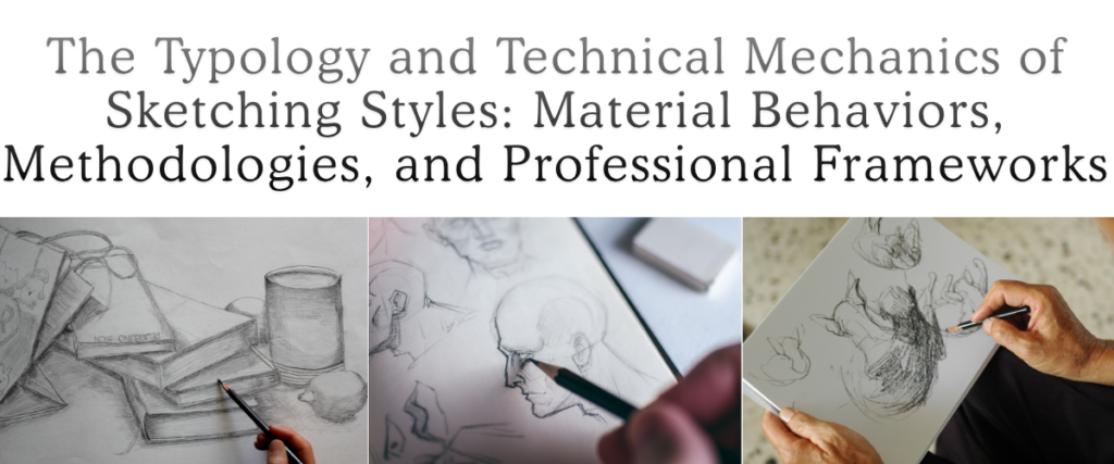 The Typology and Technical Mechanics of Sketching Styles: Material Behaviours, Methodologies, and Professional Frameworks