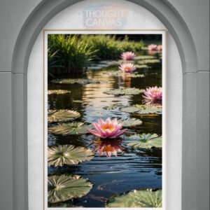 Top-Down Lotus Flower Pond Print 1 - 4