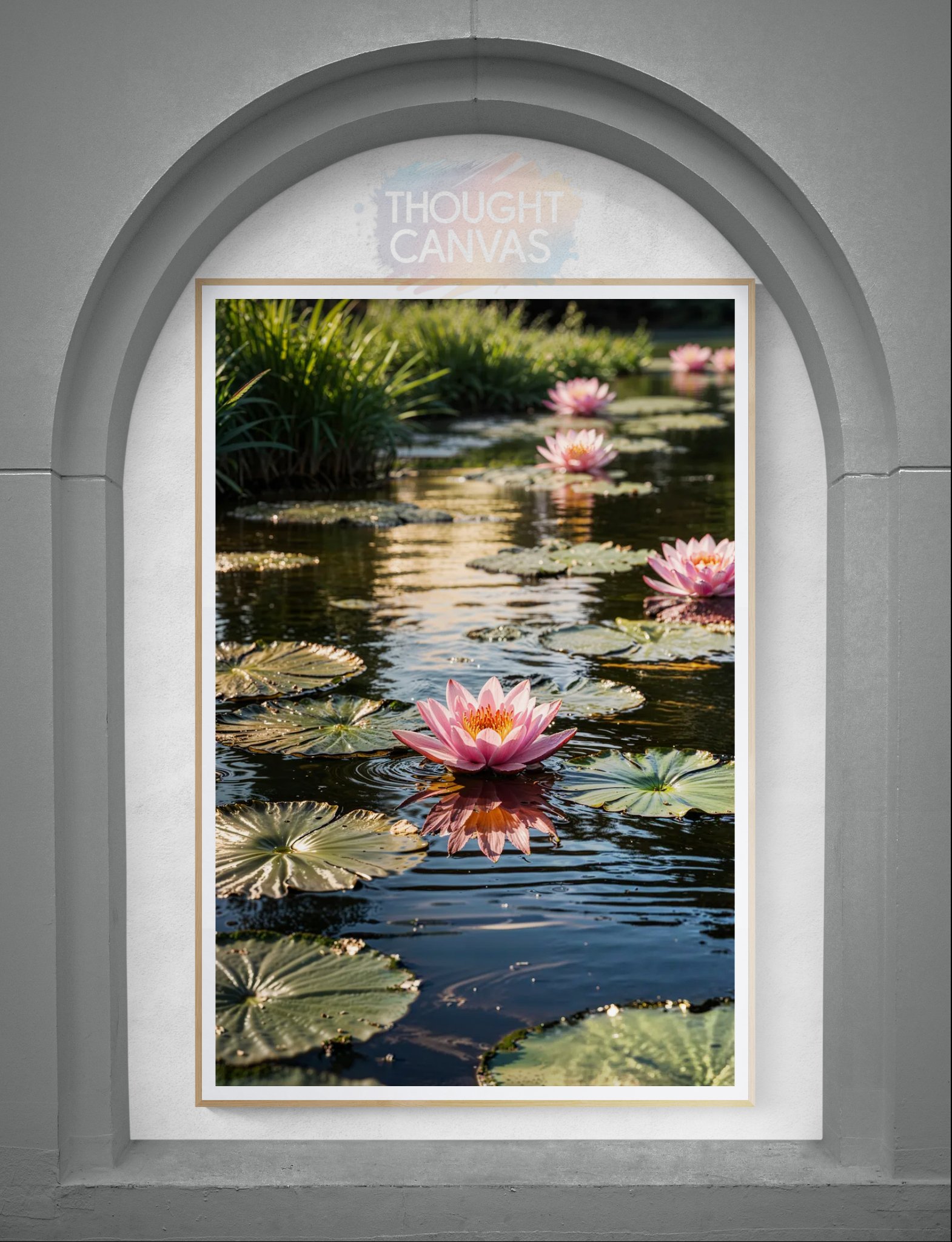 Top-Down Lotus Flower Pond Print 1 - 4
