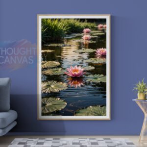 Top-Down Lotus Flower Pond Print 1 - 5